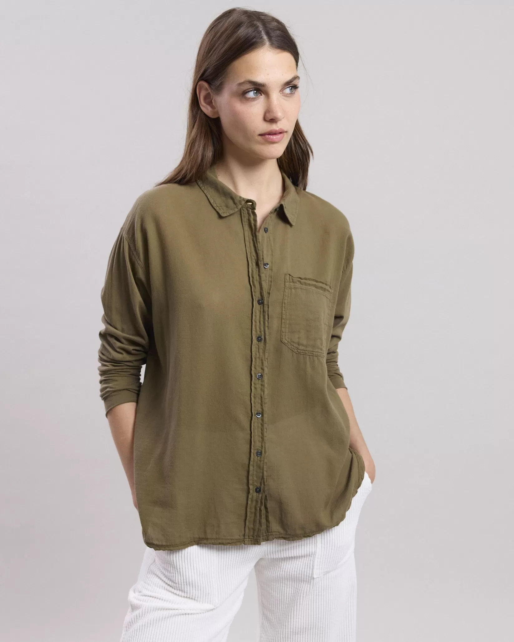 Women Hartford Double-Fabric Cotton Shirts | Shirts & Tops<Tallez Shirt