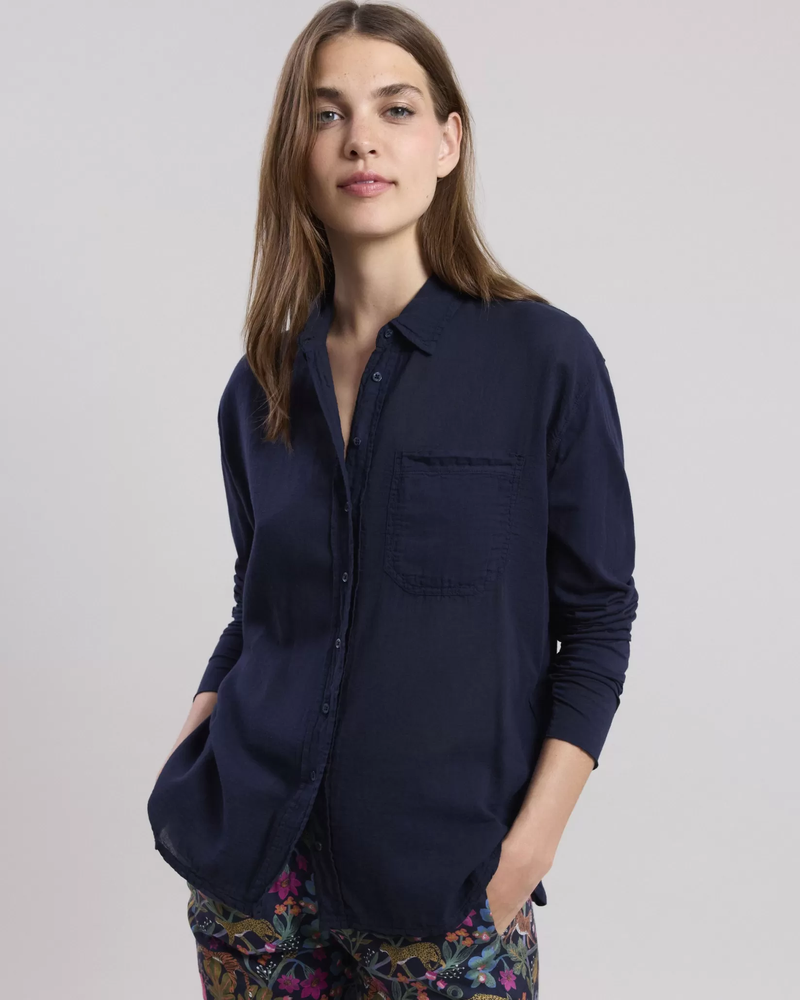 Women Hartford Double-Fabric Cotton Shirts | Shirts & Tops<Tallez Shirt